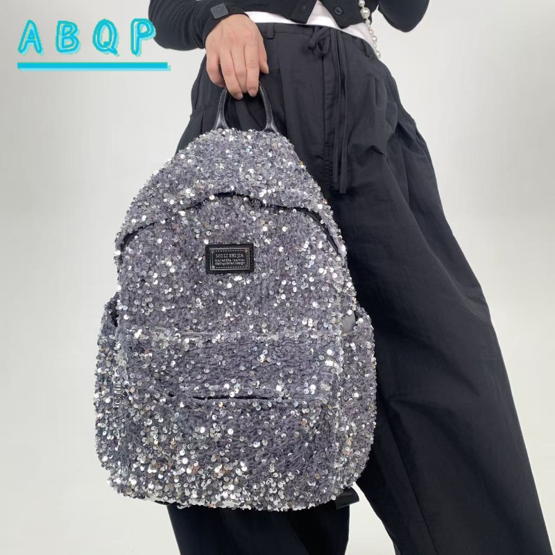 Xl Luxury Bags - New Women's Sequined Backpack Luxury Brand
