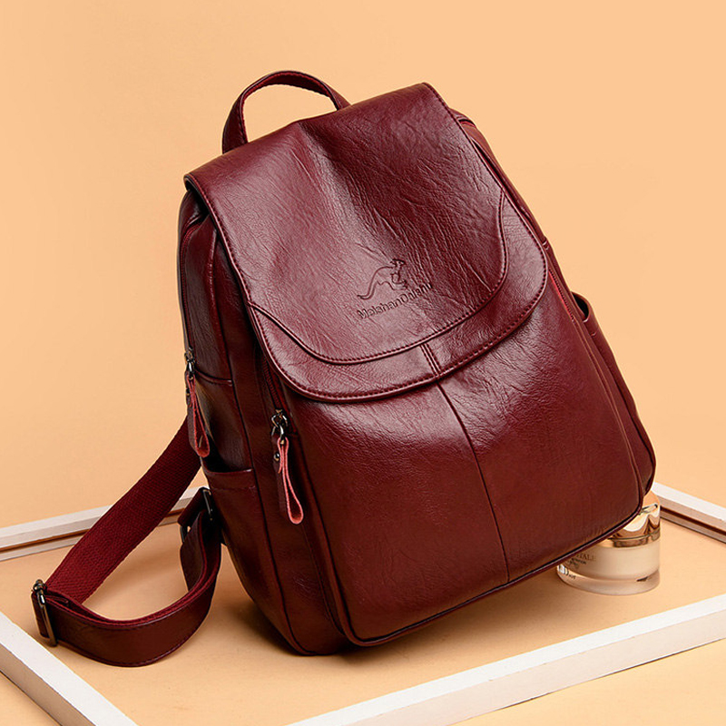 Genuine Leather Backpack - Nóng Bagpack Nữ Thiết Kế Ba