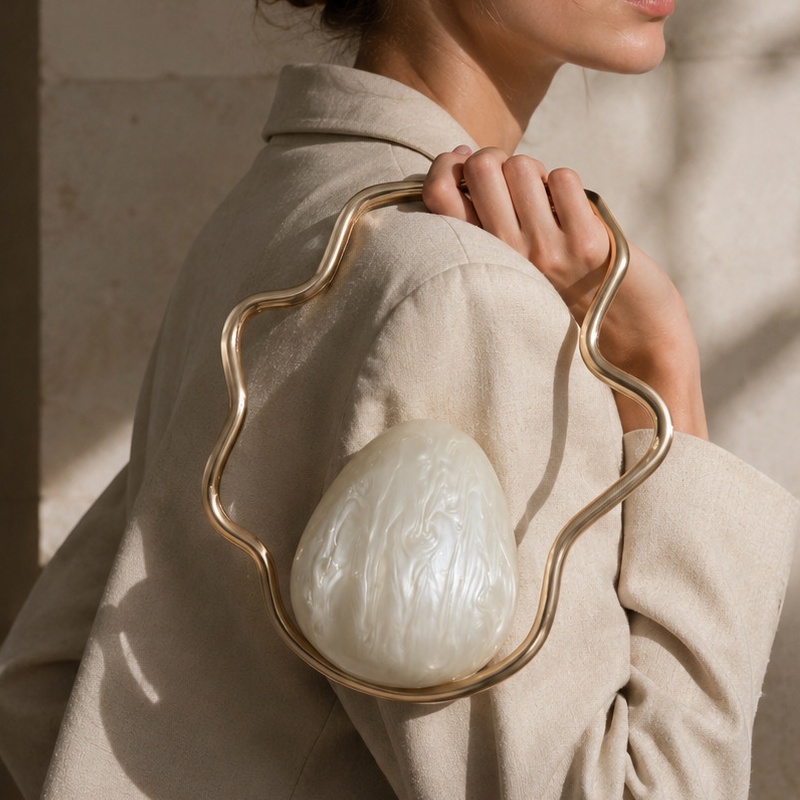 Mini Bag Evening Clutch - Women mini Acrylic Egg Bag Cute