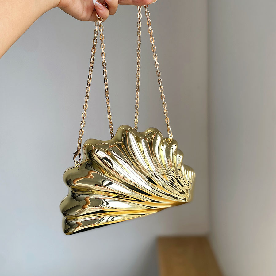 Mini Bag Evening Clutch - Gold Silver Evening Bag Purse Irregular