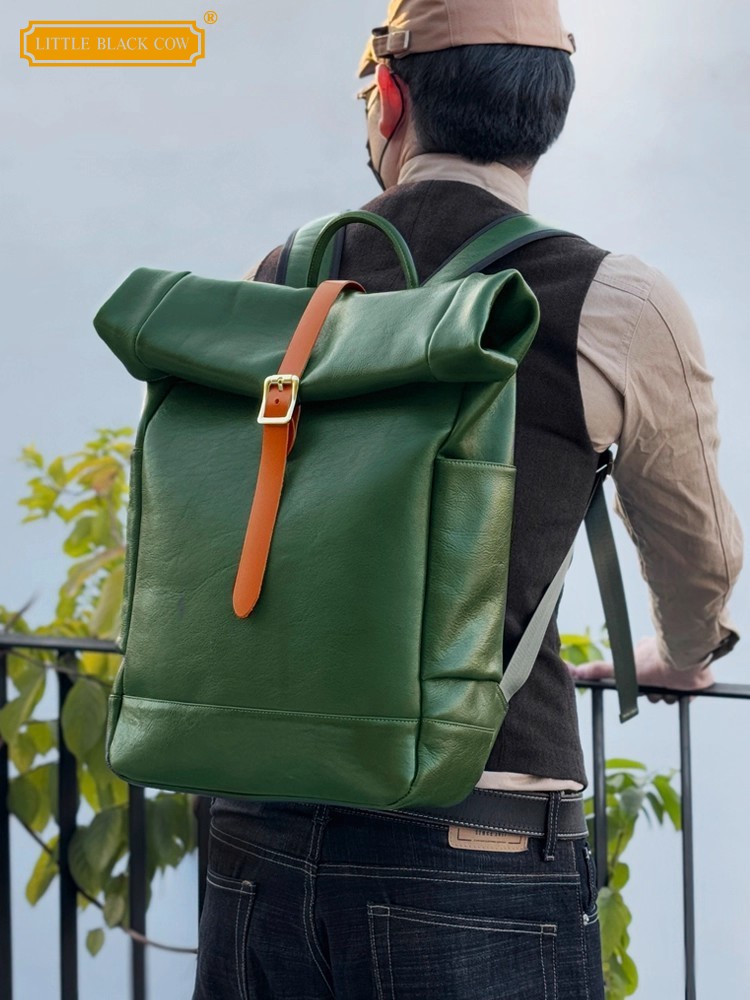 Large Capacity Mens Genuine Le - đánh giá và giá Genuine Leather Backpack