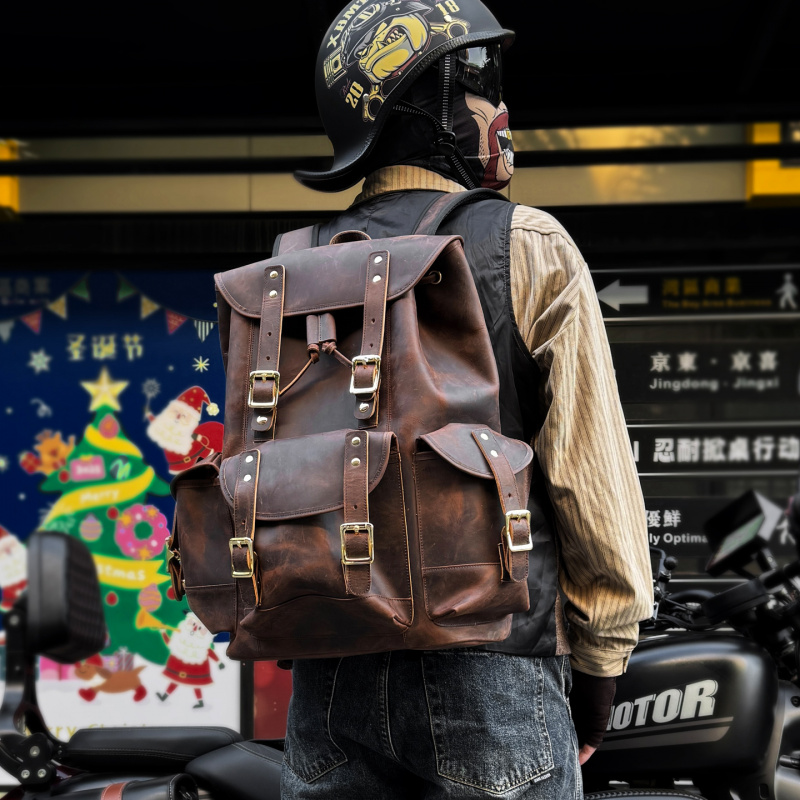 New Arrivals Leather Backpack  - đánh giá và giá Genuine Leather Backpack