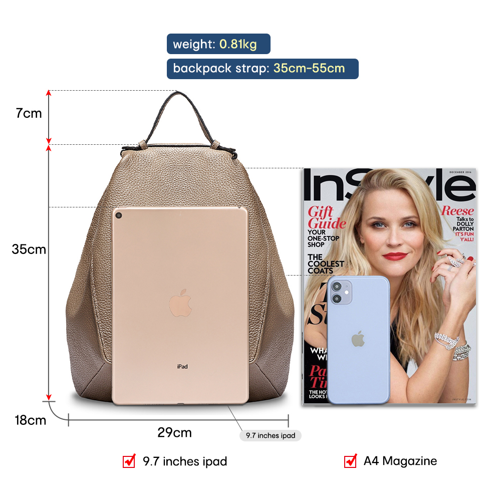 Zency Women 100% Genuine Leath - đánh giá và giá Genuine Leather Backpack