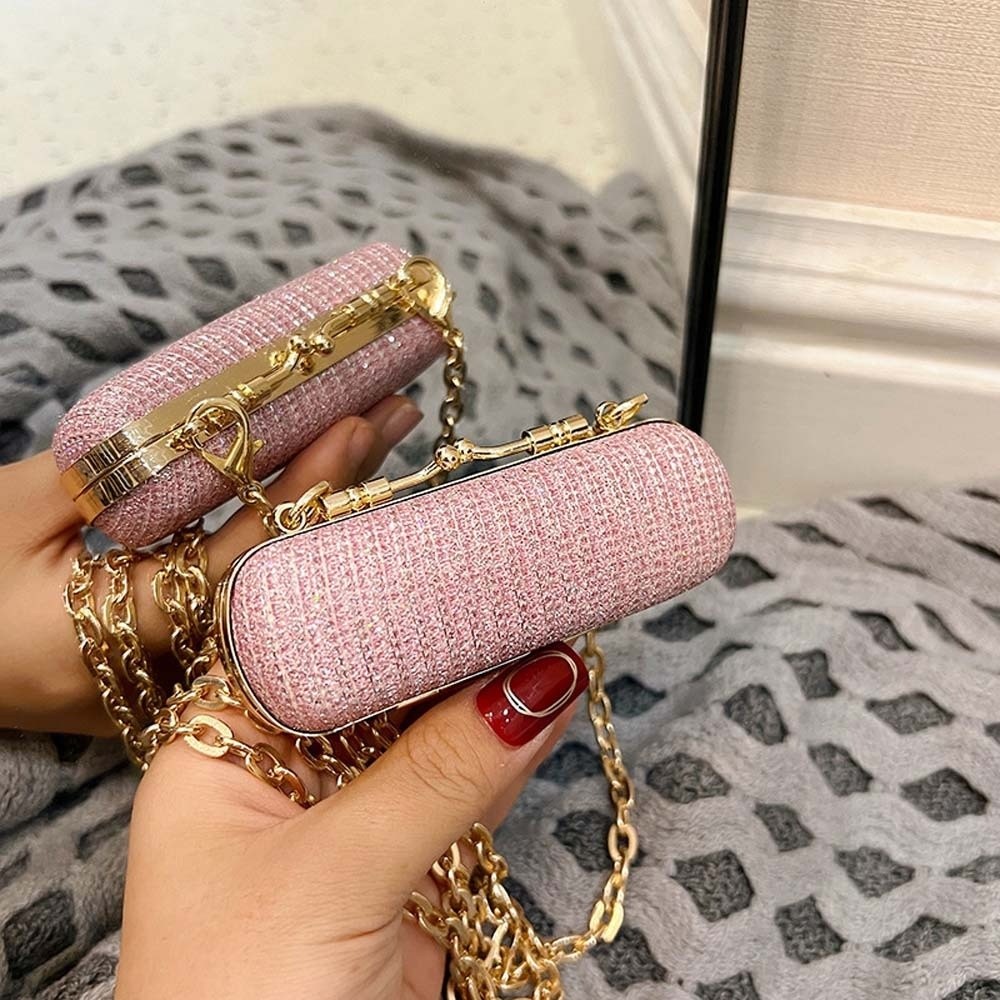 Rhinestone Chain Lipstick Bag  - đánh giá và giá Mini Bag Evening Clutch