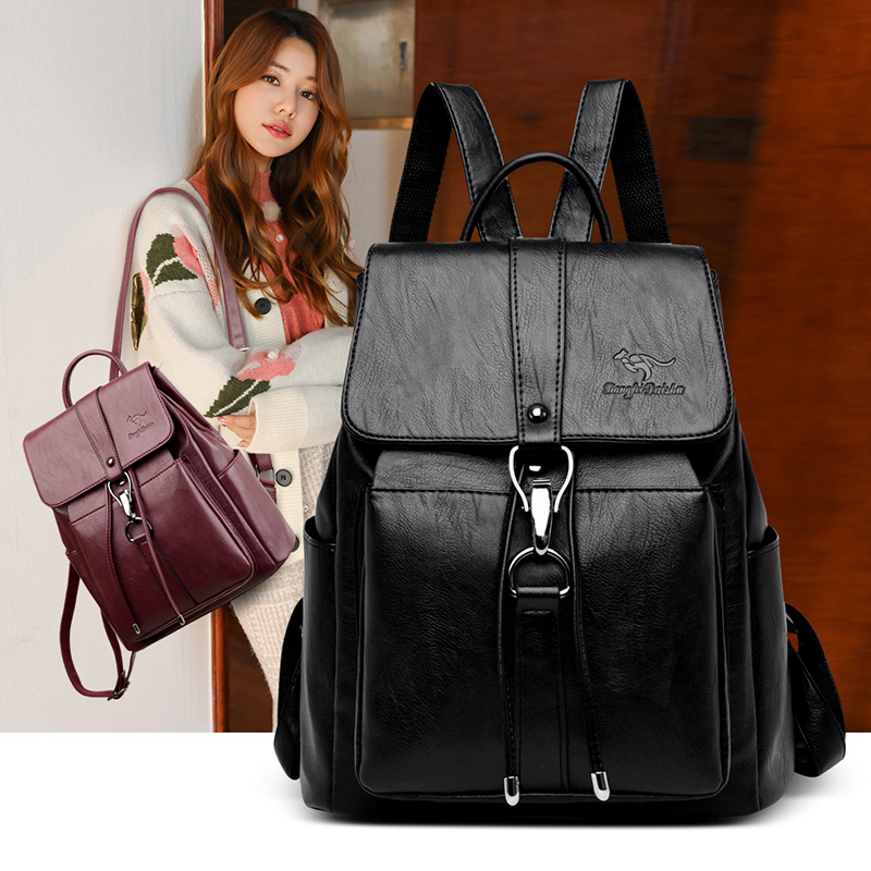 Chống Trộm Ba Lô Nữ Túi Đeo Va - đánh giá và giá Genuine Leather Backpack
