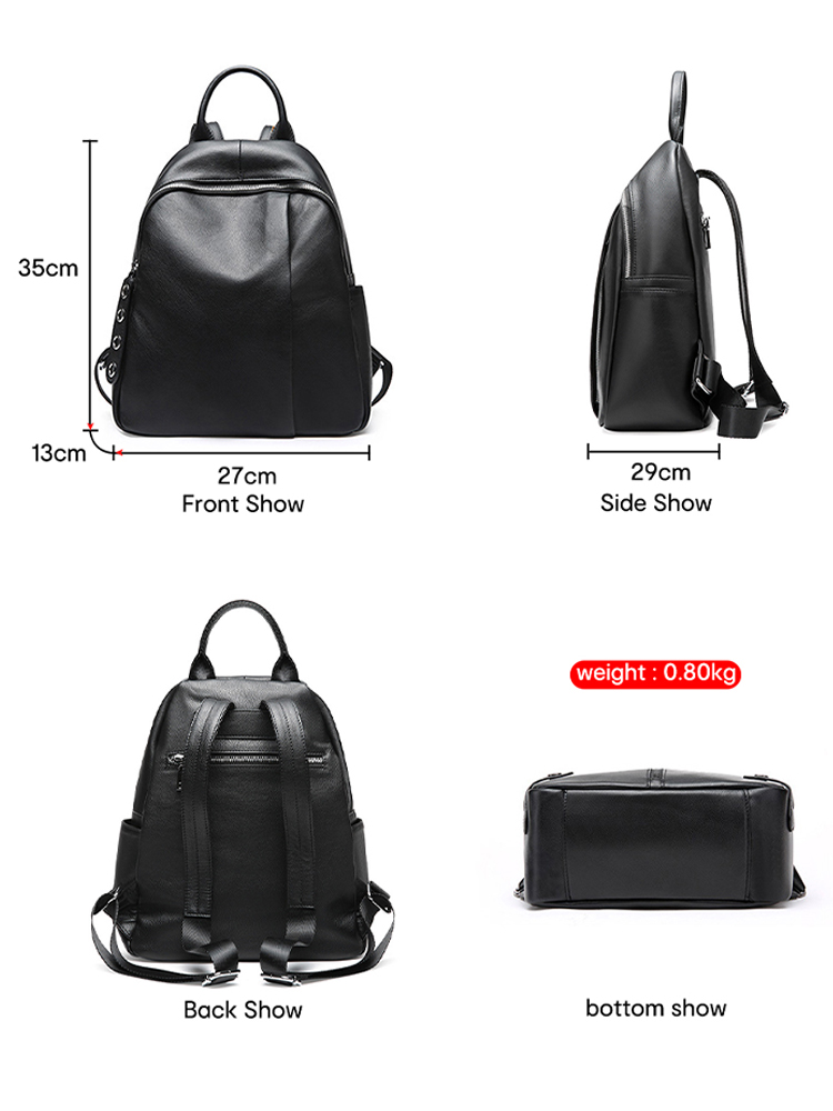 Zency Thiết Kế Chống Trộm Phụ  - đánh giá và giá Genuine Leather Backpack