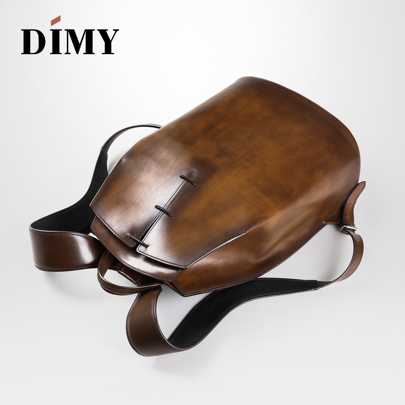 DIMY 2025 new men's genuine le - đánh giá và giá Genuine Leather Backpack