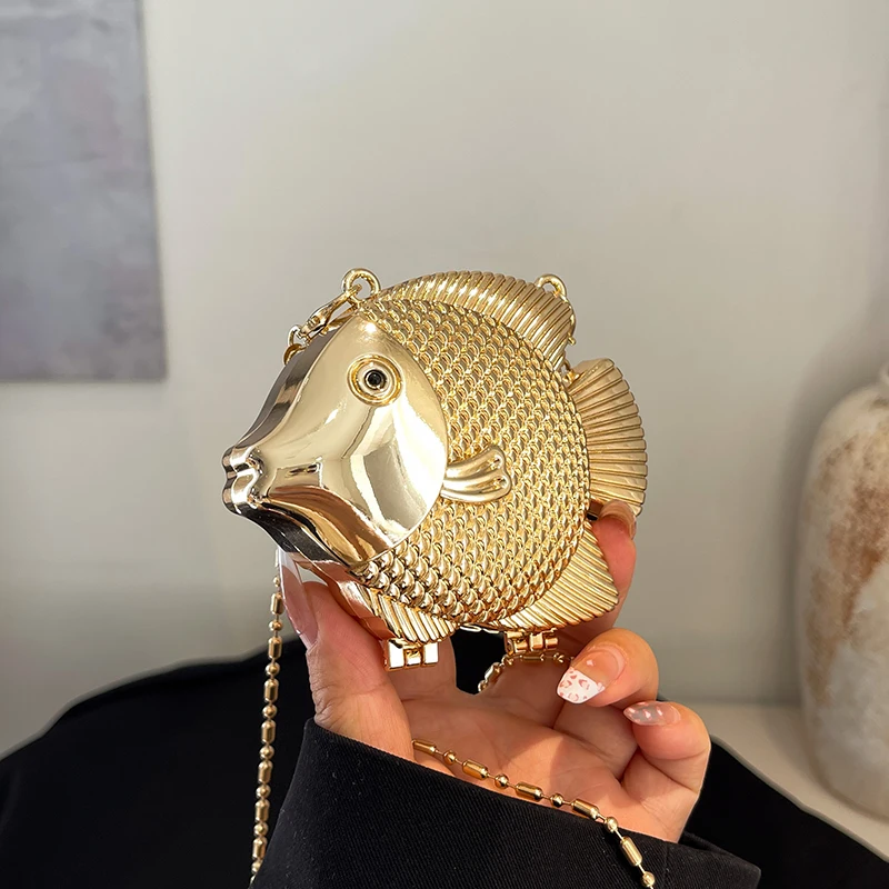 Cute Little Fish Shape Metal M - đánh giá và giá Mini Bag Evening Clutch