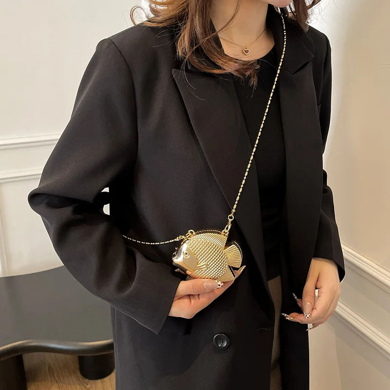 Cute Little Fish Shape Metal M - đánh giá và giá Mini Bag Evening Clutch