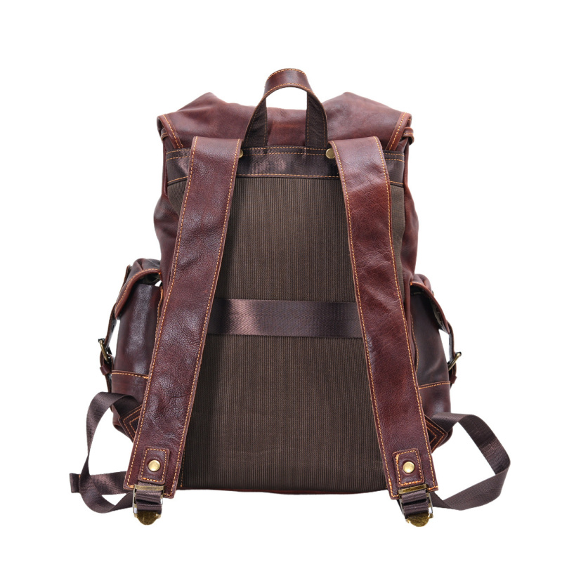 Retro Men's Shoulder Bag Leath - đánh giá và giá Genuine Leather Backpack